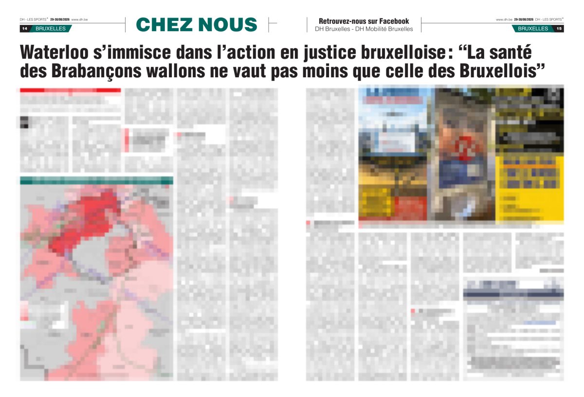Page de La Dernière Heure du 29-30 août 2026 (texte volontairement flouté)